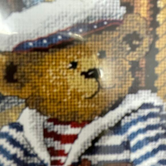 Sunset Needlepoint Bear Ahoy! Kit by Anna Krajewski Vintage New in Package - Picture 5 of 14
